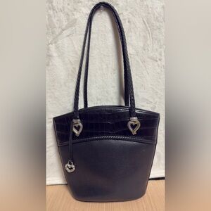 Brighton Elegant Black Croc Shoulder Bag